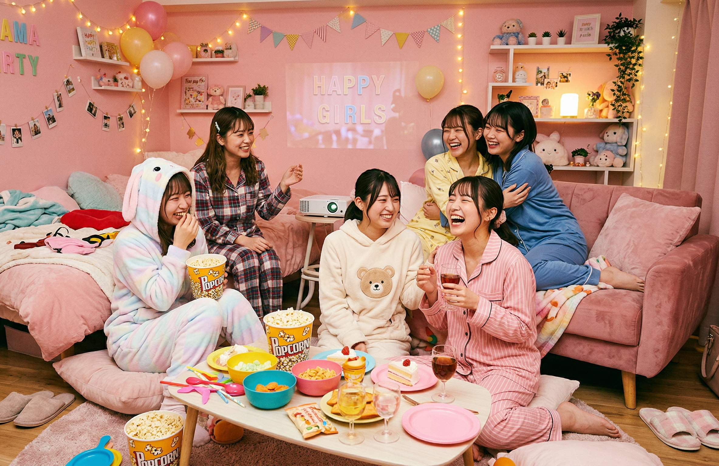 【最新】パジャマパーティー女子会で何する？盛り上がる遊び15選＆レンタルスペース活用の極意